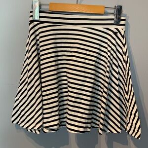 Pink Victoriaβs Secret Black and White Striped Skater Skirt
